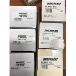 Mercury Fuel Filters Part#  879884T, 2 Quicksilver Ignition Coils Part#  3008M0077471