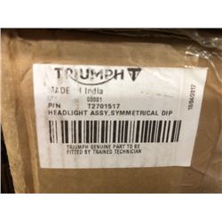 Triumph Head Light Part#  T2701517, 1 Muffler E-TEC Part#  02222Pl
