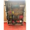 Image 1 : 4 Compartment Part Bin with Screws, Hose Clamps, Rivets, Grease Fittings, Wire Roll Display Rack