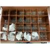 Image 2 : 4 Compartment Part Bin with Screws, Hose Clamps, Rivets, Grease Fittings, Wire Roll Display Rack