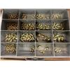 Image 3 : 4 Compartment Part Bin with Screws, Hose Clamps, Rivets, Grease Fittings, Wire Roll Display Rack