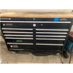 Mastercraft Tool Chest on Wheels containing:  Flush Buddy Engine Flusher, Milwaukee Drills Hand Saws
