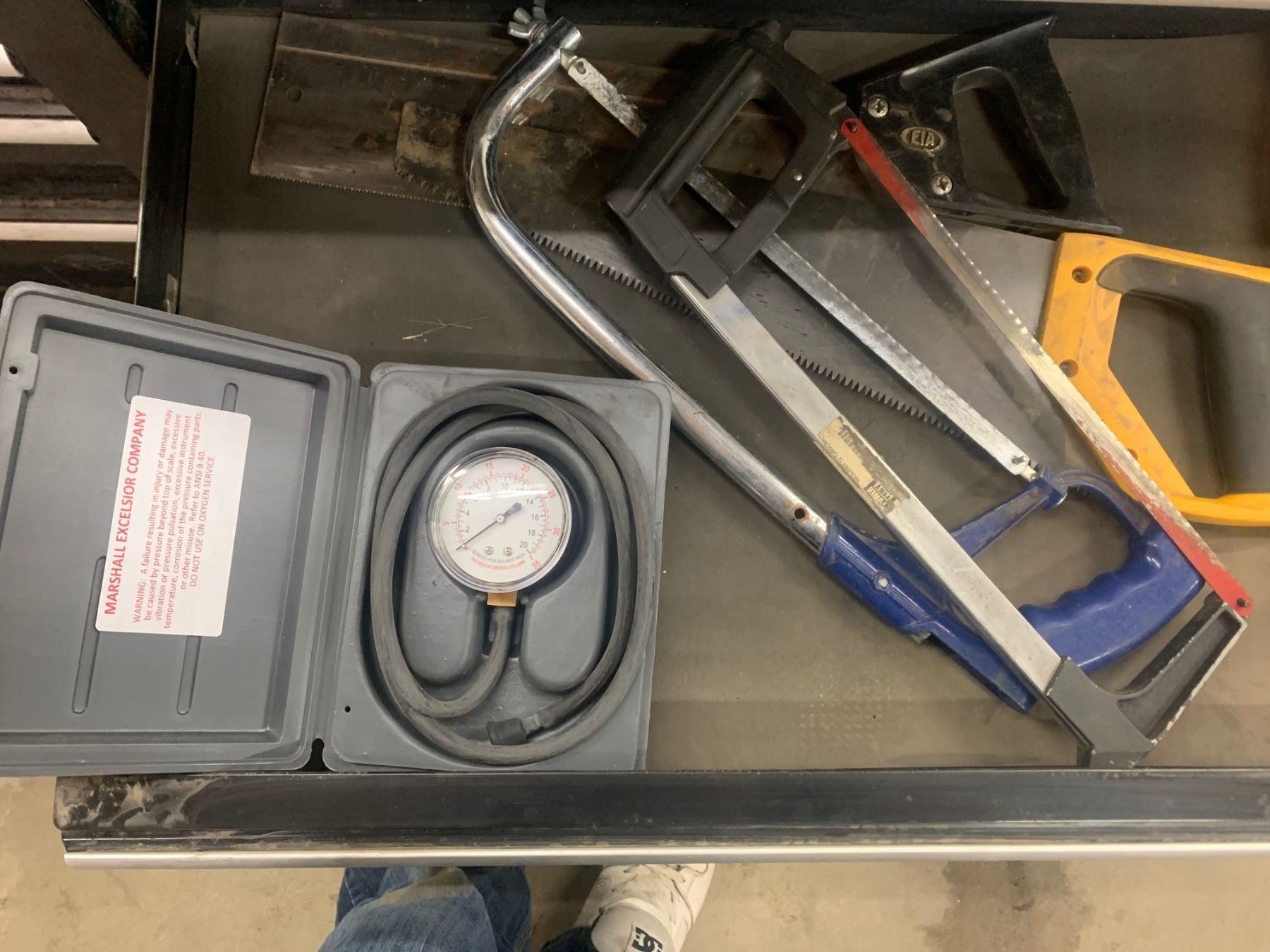 Mastercraft Tool Chest on Wheels containing Flush Buddy Engine Flusher