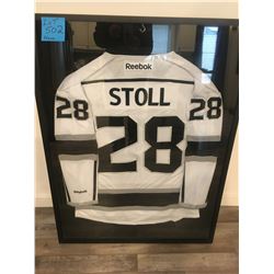 Los Angeles kings Stanley Cup year home jersey signed by Jarrett Stoll , Framed  (RUH Foundation)