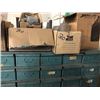 Image 2 : bins full of Asstd. nuts, screws, bolts, cap screws, Asstd.; roll of plastic