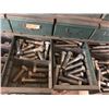 Image 4 : bins full of Asstd. nuts, screws, bolts, cap screws, Asstd.; roll of plastic