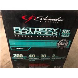 Schumacher battery charger, 200 amp engine start, 40amp rapid charge, 10 amp fast charge