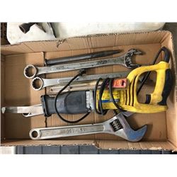 Power Fist reciprocating saw w. Milwakee blades; 4 large wrenches
