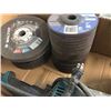 Image 6 : Makita GA7020; stackbof Gemini grinding wheels; stack of Walter type 27/42