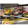 Image 1 : Levels; Sidewalk scraper; trimmer line; 1- 6 outlet power bar; 2 sets of booster cables
