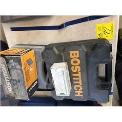1- Bostitch SX1838 pneumatic nailer and stapler; 1 ox framing nails; 1- 13 piece metal hole saw kit