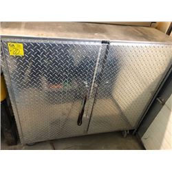 SKL trailers checkerboard cabinet, misc. contents included