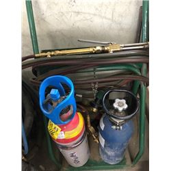 Oxy Acetylene cart, tanks, regulators, hose and torch