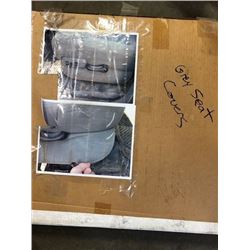 2- 4th gen Dodge Ram replacement mirrors; RH panel replacement seat bottoms, grey seat covers