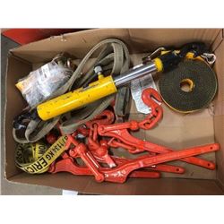 straps, chain binders, 5ton pull back ram