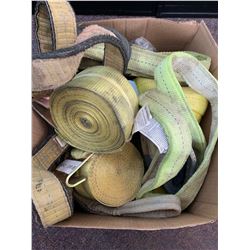 Selection of Straps and Slings and 5 Trailer Couplers