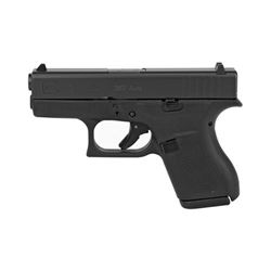 Glock, 42, Striker Fired, Sub Compact, 380ACP, 3.25" Barrel, Polymer Frame, Matte Finish, Fixed Sigh