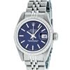 Rolex Ladies Stainless Steel Blue Index 26MM Quickset Datejust Wristwatch