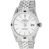Image 2 : Rolex Mens Stainless Steel Silver Index Diamond 36MM Datejust Wristwatch