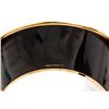Image 7 : Hermes Beige Multicolor Enamel Gold Plated Extra Wide Bangle Bracelet
