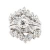 Image 2 : 1.55 ctw Diamond Ring And Ring Guard - 14KT White Gold