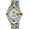 Image 2 : Rolex Ladies 2 Tone MOP Diamond & Sapphire Datejust Wristwatch