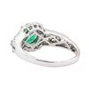 Image 3 : 1.02 ctw Emerald and Diamond Ring - 14KT White Gold