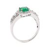 Image 4 : 1.02 ctw Emerald and Diamond Ring - 14KT White Gold