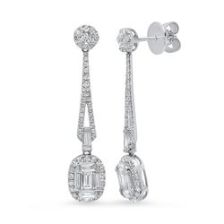 14K White Gold 1.70CTW Diamond Earrings, (SI1/G-H)