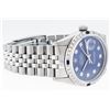 Image 3 : Rolex Mens Stainless Steel Blue Diamond & Sapphire Datejust Wristwatch