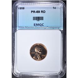 1958 LINCOLN CENT EMGC SUPERB GEM PLUS PF RD