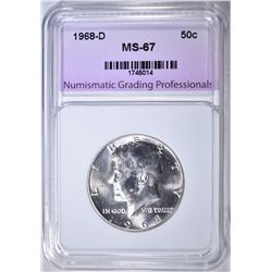 1968-D KENNEDY HALF NGP SUPERB GEM