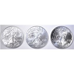 2016, 17 & 19 GEM BU AMERICAN SILVER EAGLES