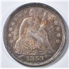 Image 1 : 1853 ARROWS SEATED LIBERTY DIME  CH BU  COLOR