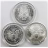 Image 2 : THREE COLORIZED AMERICAN SILVER EAGLES