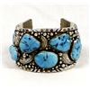 Image 1 : Navajo Sterling Turquoise Bracelet, Ganadonegro