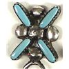 Image 2 : Zuni Sterling Needlepoint Turquoise Earrings