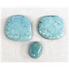 Image 1 : 3 Royston Turquoise Cabochons