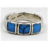 Image 1 : Sterling Silver and Inlay Turquoise Ring, Size 7