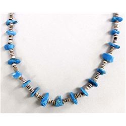 Navajo Sterling Turquoise & Shell Heishi Necklace
