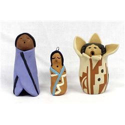 3 Pieces of Native American Pottery Storytellers