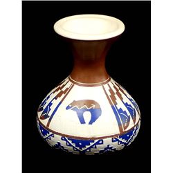 Native American Navajo Carved Pottery Vase