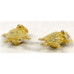 2 Vintage Estate Brass Turtle Drawer Pulls