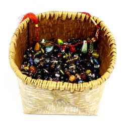 Eastern Woodlands Birch Bark Basket with Beads