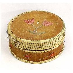 Iroquois Birch Bark and Porcupine Quill Basket