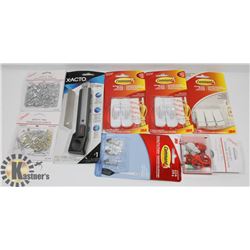 BAG OF ASSORTED HOUSEHOLD SUPPLIES