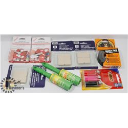 BAG OF ASSORTED HOUSEHOLD SUPPLIES