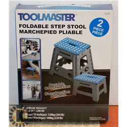 TOOLMASTER 2PC FOLDABLE STEP STOOLS.