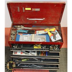 CRAFTSMAN 6 DRAWER TOOL BOX WITH CONTENTS.