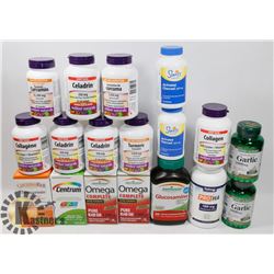 BOX OF ASSORTED VITAMINS, INCLUDES: TURMERIC,